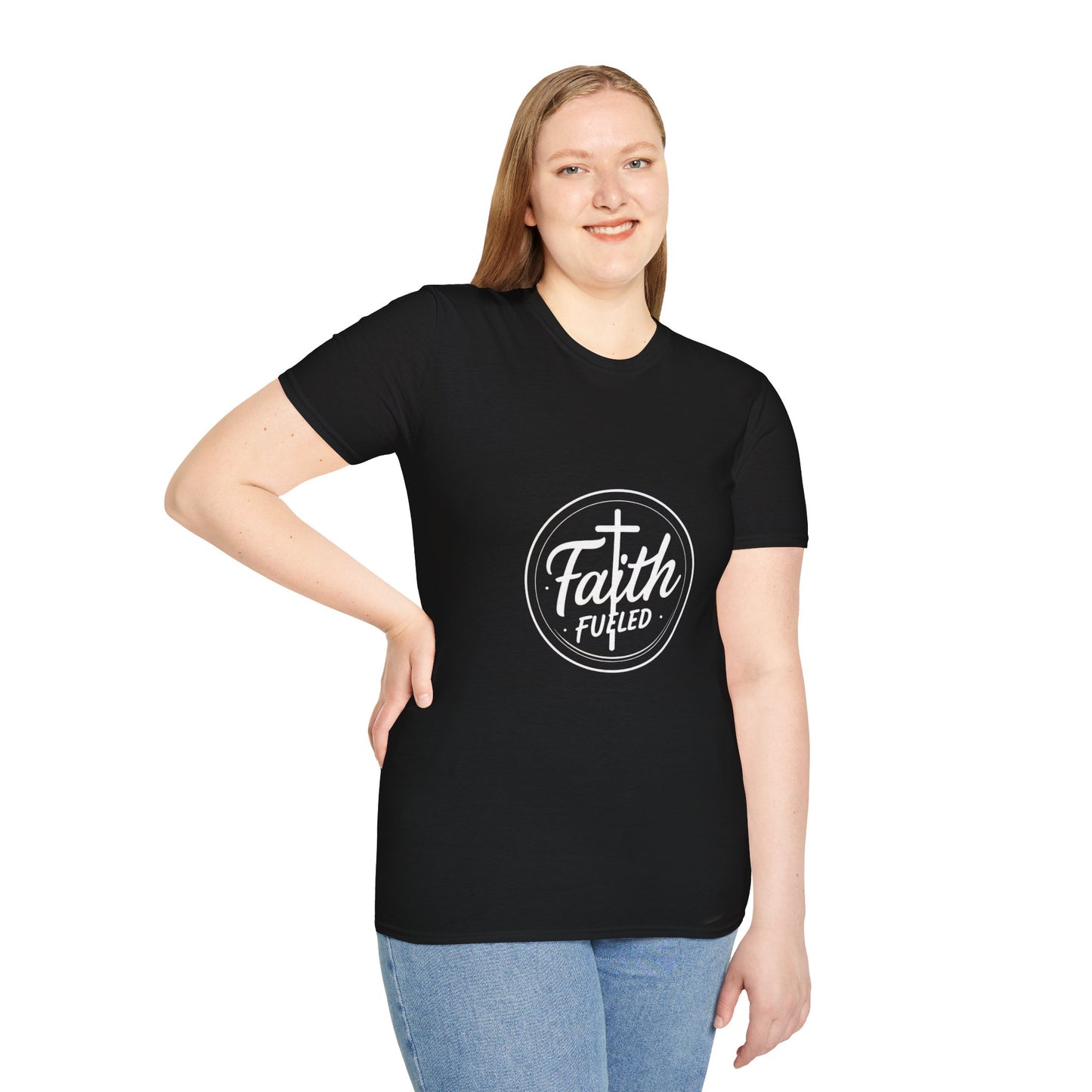 Faith Fueled T-Shirt — Christian Inspirational Tee with Cross Graphic