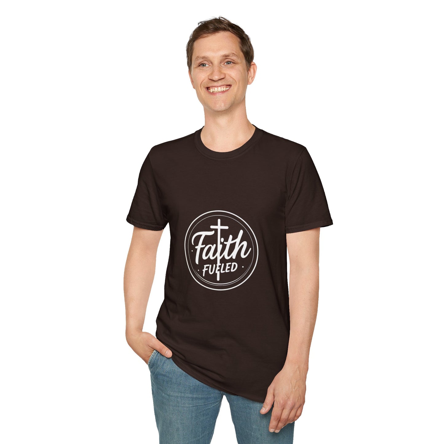 Faith Fueled T-Shirt — Christian Inspirational Tee with Cross Graphic